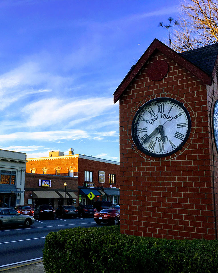 Clocktower in Downtown East Point, Georgia